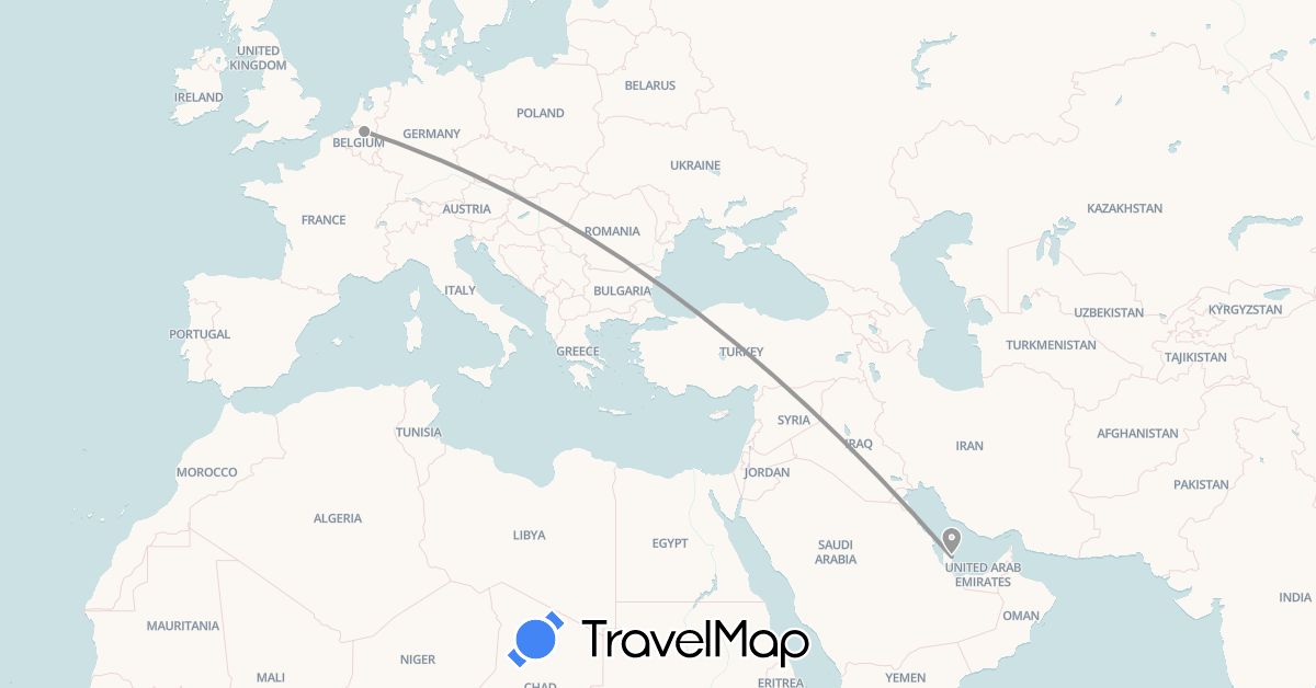 TravelMap itinerary: driving, plane in Faroe Islands, Qatar (Asia, Europe)